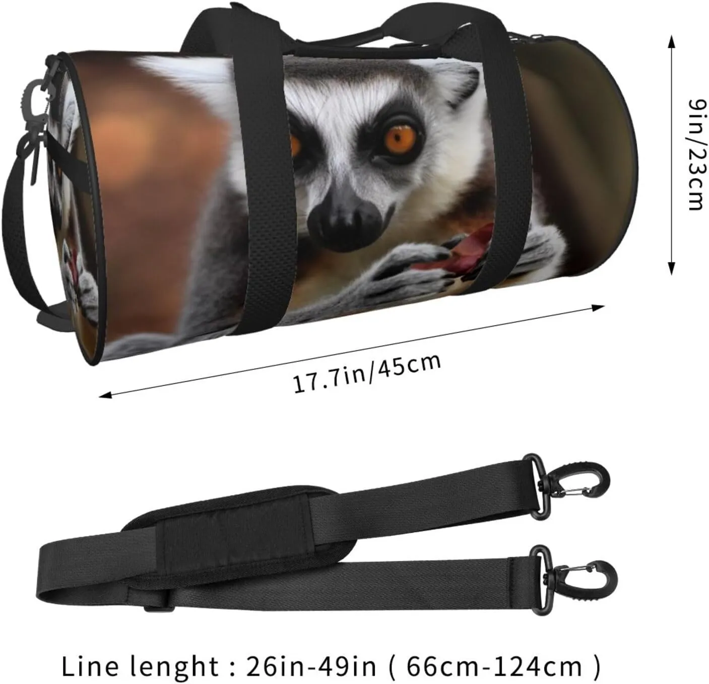 Travel Bag For Women,Monkey Lemur Cute Print Personal Item Duffle Bags,Weekend Travel Duffel Tote Bag,Travel Sport Gym Bag For Men,Airplane Travel Essentials For Flying