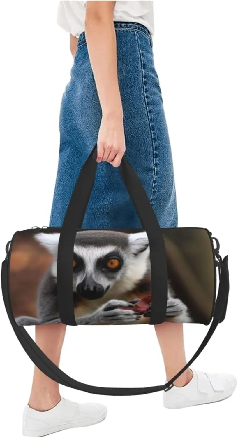 Travel Bag For Women,Monkey Lemur Cute Print Personal Item Duffle Bags,Weekend Travel Duffel Tote Bag,Travel Sport Gym Bag For Men,Airplane Travel Essentials For Flying
