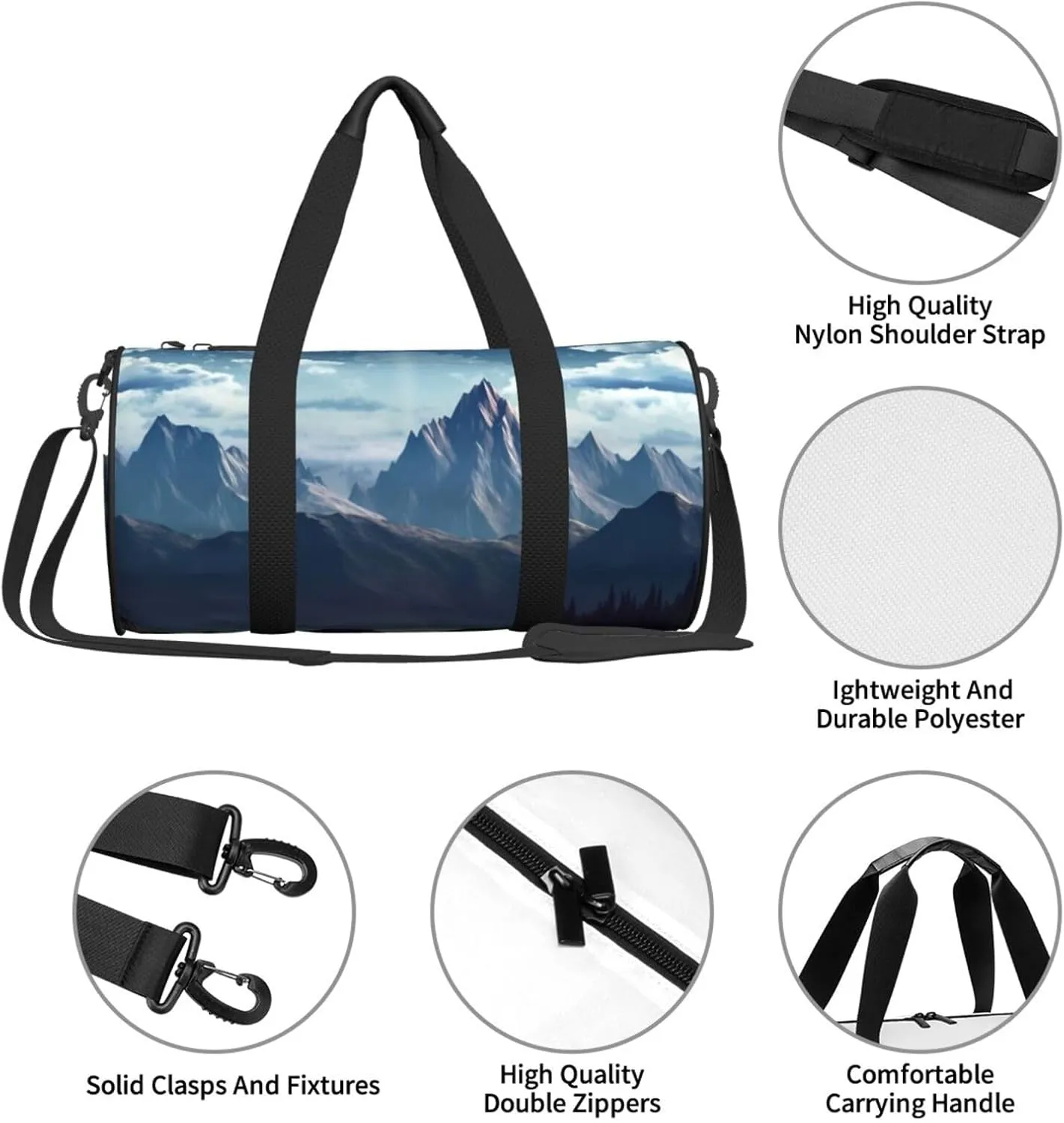 Travel Bag For Women,Mountain Print Personal Item Duffle Bags,Weekend Travel Duffel Tote Bag,Travel Sport Gym Bag For Men,Airplane Travel Essentials For Flying