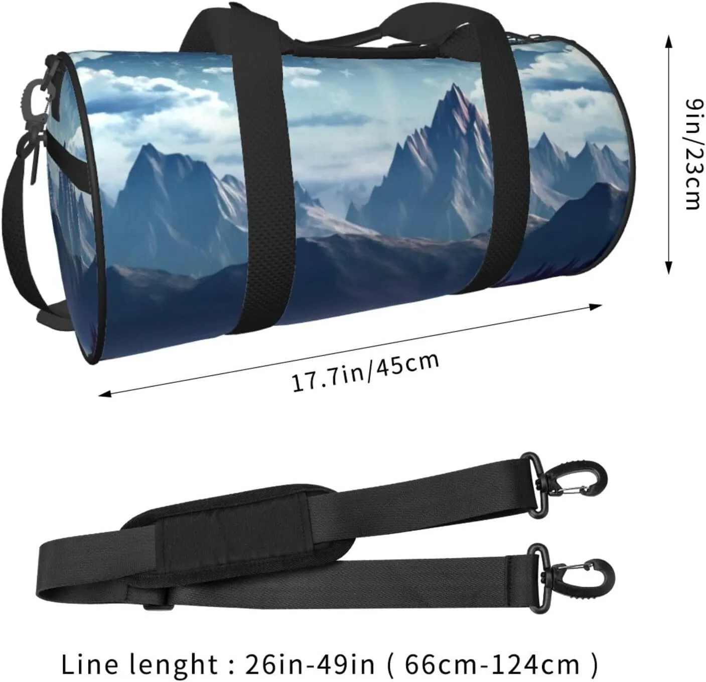 Travel Bag For Women,Mountain Print Personal Item Duffle Bags,Weekend Travel Duffel Tote Bag,Travel Sport Gym Bag For Men,Airplane Travel Essentials For Flying
