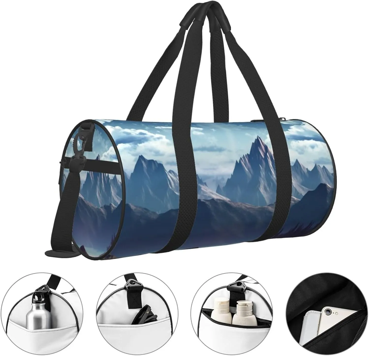 Travel Bag For Women,Mountain Print Personal Item Duffle Bags,Weekend Travel Duffel Tote Bag,Travel Sport Gym Bag For Men,Airplane Travel Essentials For Flying