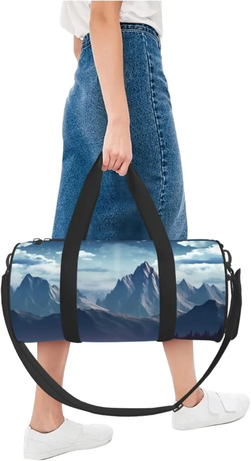 Travel Bag For Women,Mountain Print Personal Item Duffle Bags,Weekend Travel Duffel Tote Bag,Travel Sport Gym Bag For Men,Airplane Travel Essentials For Flying