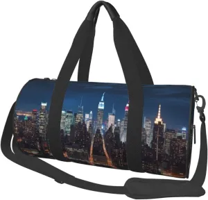 Travel Bag For Women,New York City Night Print Personal Item Duffle Bags,Weekend Travel Duffel Tote Bag,Travel Sport Gym Bag For Men,Airplane Travel Essentials For Flying
