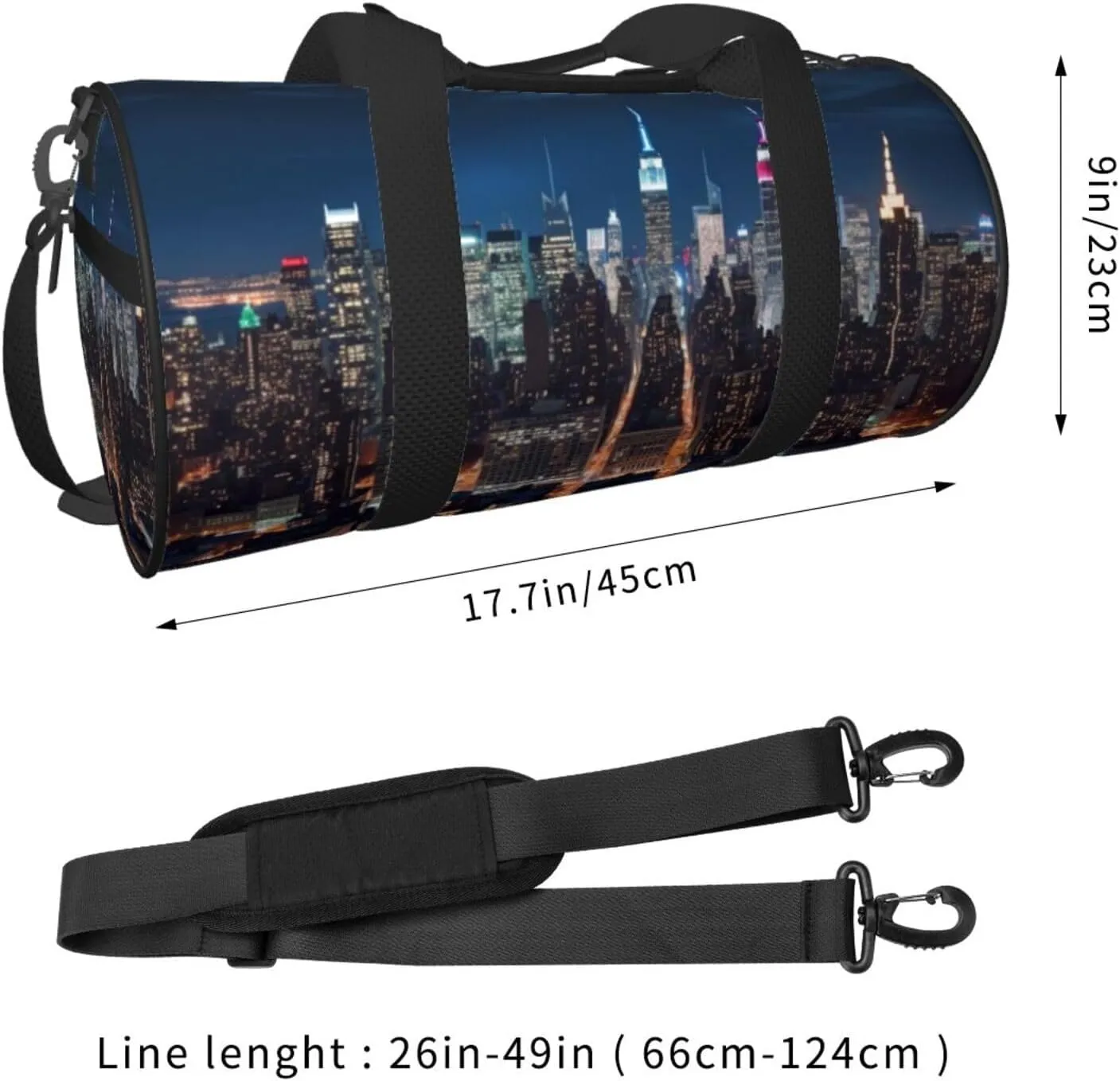 Travel Bag For Women,New York City Night Print Personal Item Duffle Bags,Weekend Travel Duffel Tote Bag,Travel Sport Gym Bag For Men,Airplane Travel Essentials For Flying