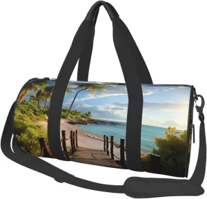 Travel Bag For Women,Palm Trees Beach Sea Ocean Print Personal Item Duffle Bags,Weekend Travel Duffel Tote Bag,Travel Sport Gym Bag For Men,Airplane Travel Essentials For Flying