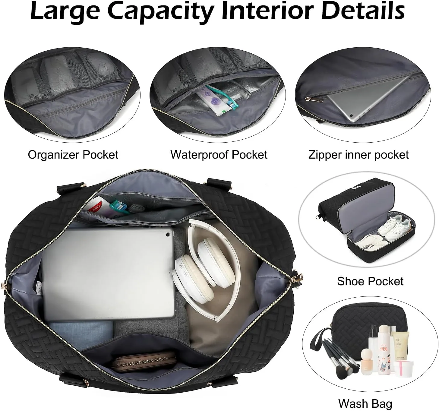 Travel Duffel bag for Women,Weekender Bags,Overnight Bags,Travel Essentials Carry on Bag with Shoe Compartment,Gym Bag with Wet Pocket,Personal Item travel bag,Hospital Bag for Women Labor Delivery