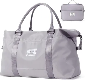 Travel Duffel Bags for Women,Weekender Overnight Bag with Wet Pocket,Carry On Personal Item Bag,Grey,
