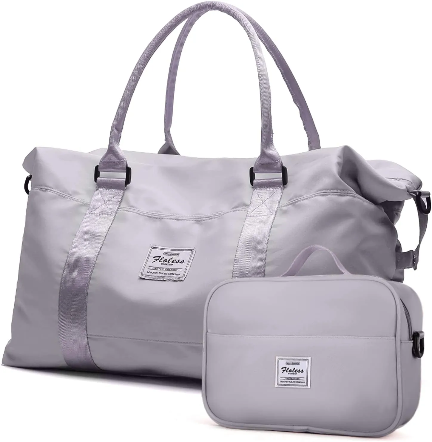 Travel Duffel Bags for Women,Weekender Overnight Bag with Wet Pocket,Carry On Personal Item Bag,Grey,