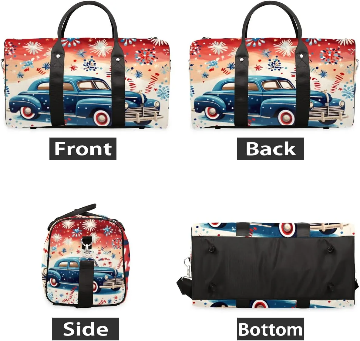 Travel Duffle Bag Festive Car Gym Bags for Men Women Travel Duffel Bags with Adjustable Shoulder Strap Carry On Weekender Bag