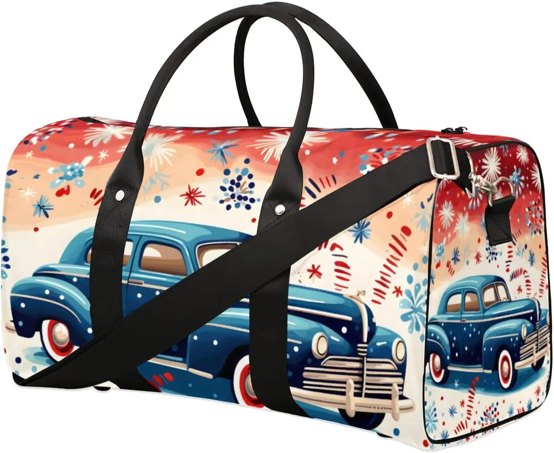 Travel Duffle Bag Festive Car Gym Bags for Men Women Travel Duffel Bags with Adjustable Shoulder Strap Carry On Weekender Bag