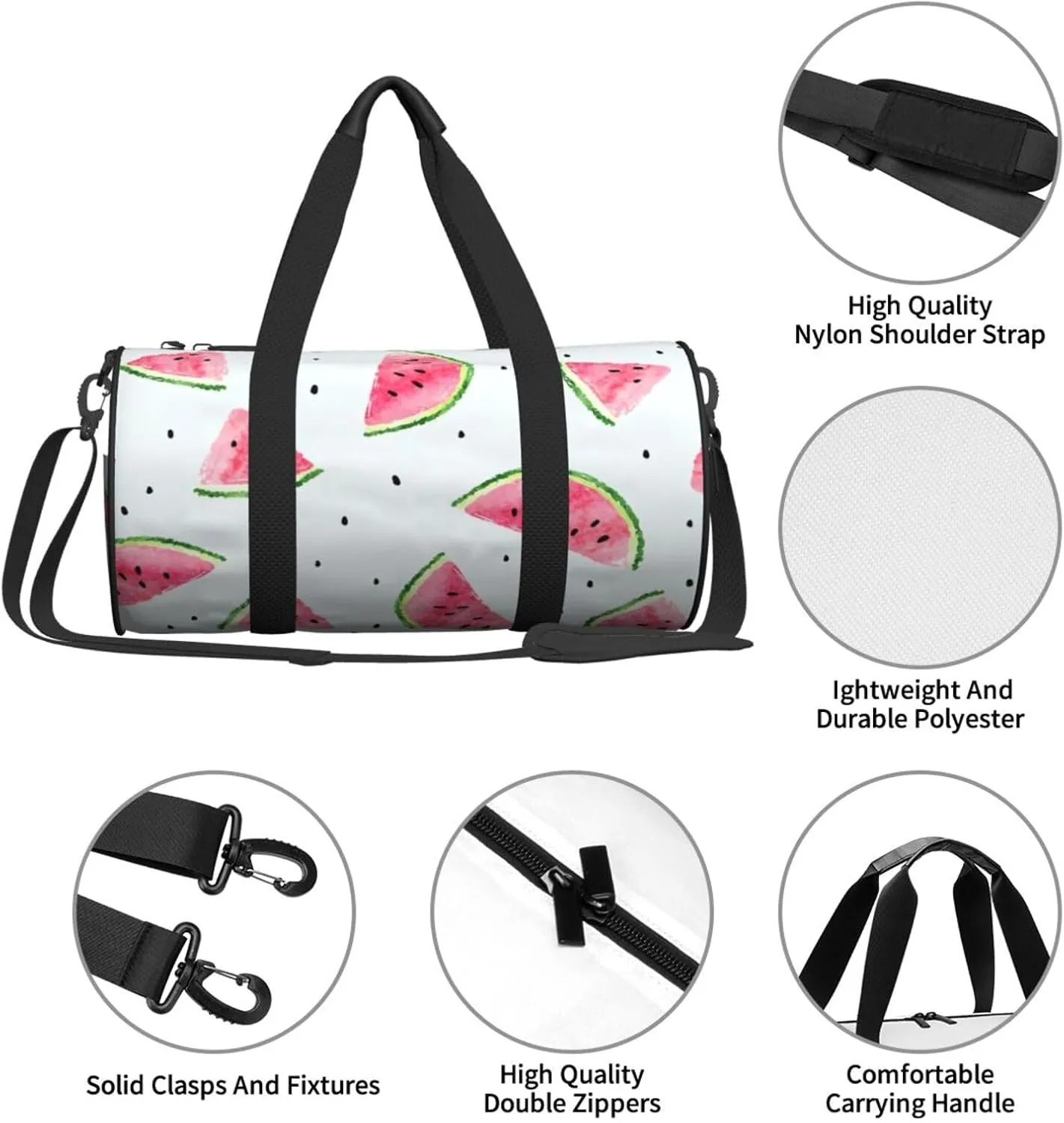 Travel Duffle Bag for Men Women, Melon Watermelon Duffle Bags for Sport Gym Overnight Luggage