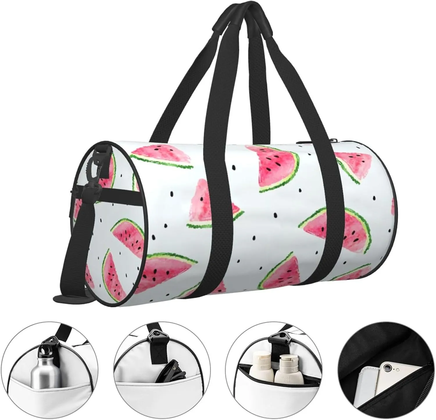 Travel Duffle Bag for Men Women, Melon Watermelon Duffle Bags for Sport Gym Overnight Luggage