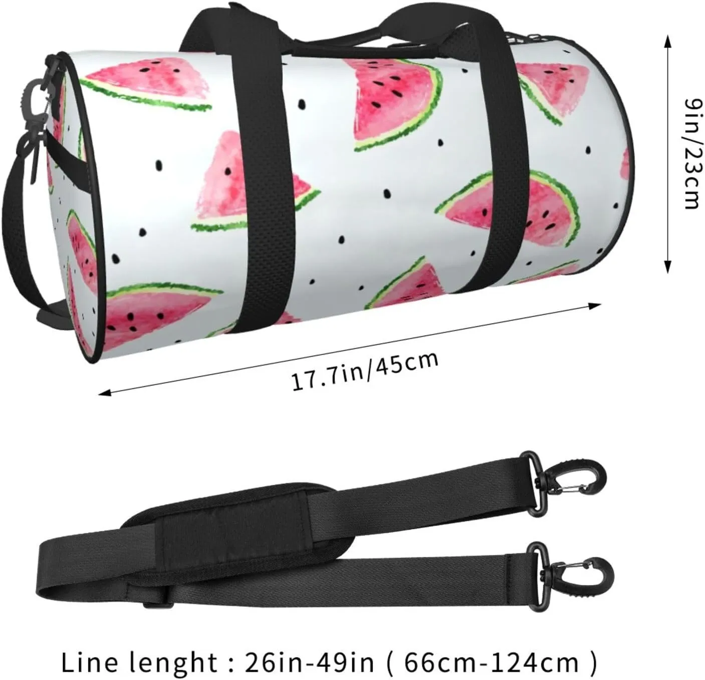 Travel Duffle Bag for Men Women, Melon Watermelon Duffle Bags for Sport Gym Overnight Luggage