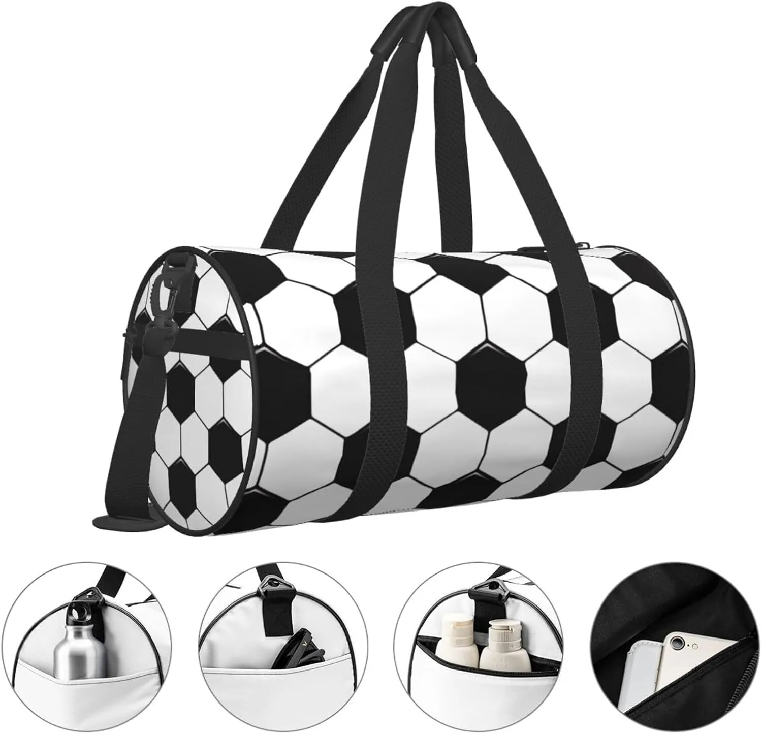 Travel Duffle Bag for Men Women, Soccer Ball Sports Duffle Bags for Sport Gym Overnight Luggage