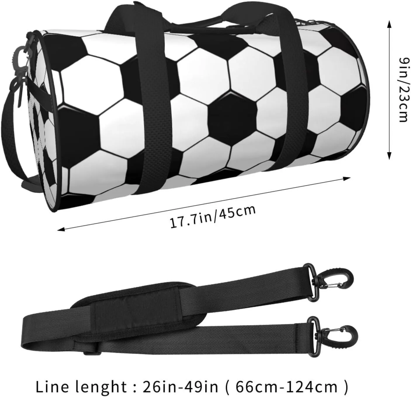 Travel Duffle Bag for Men Women, Soccer Ball Sports Duffle Bags for Sport Gym Overnight Luggage