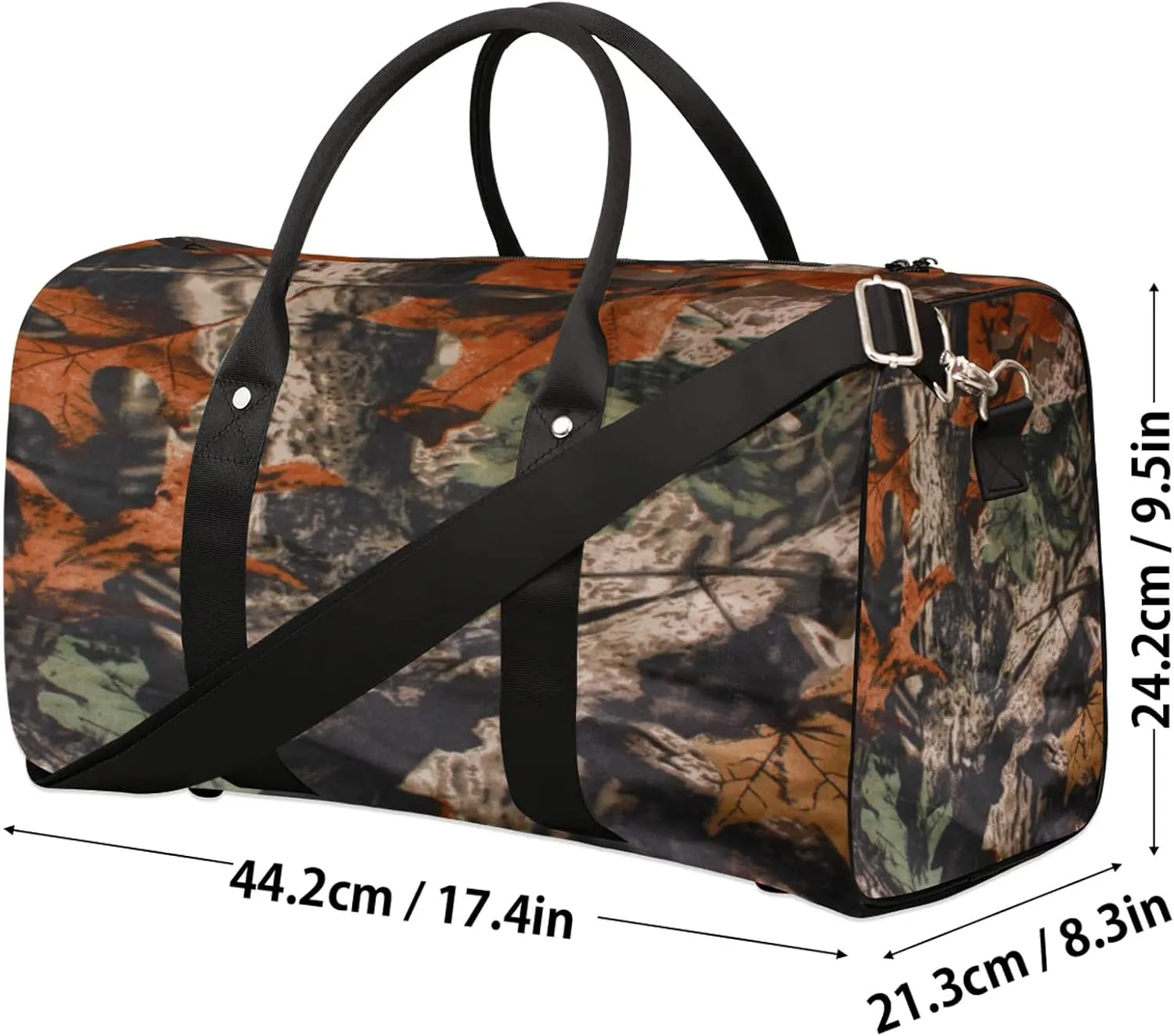 Travel Duffle Bag Forest Tree Leaves Sports Gym Bags for Women Men Weekender Overnight Bags Waterproof Carry On Tote Bag Workout Bag for Dance Swimming Yoga Hospital