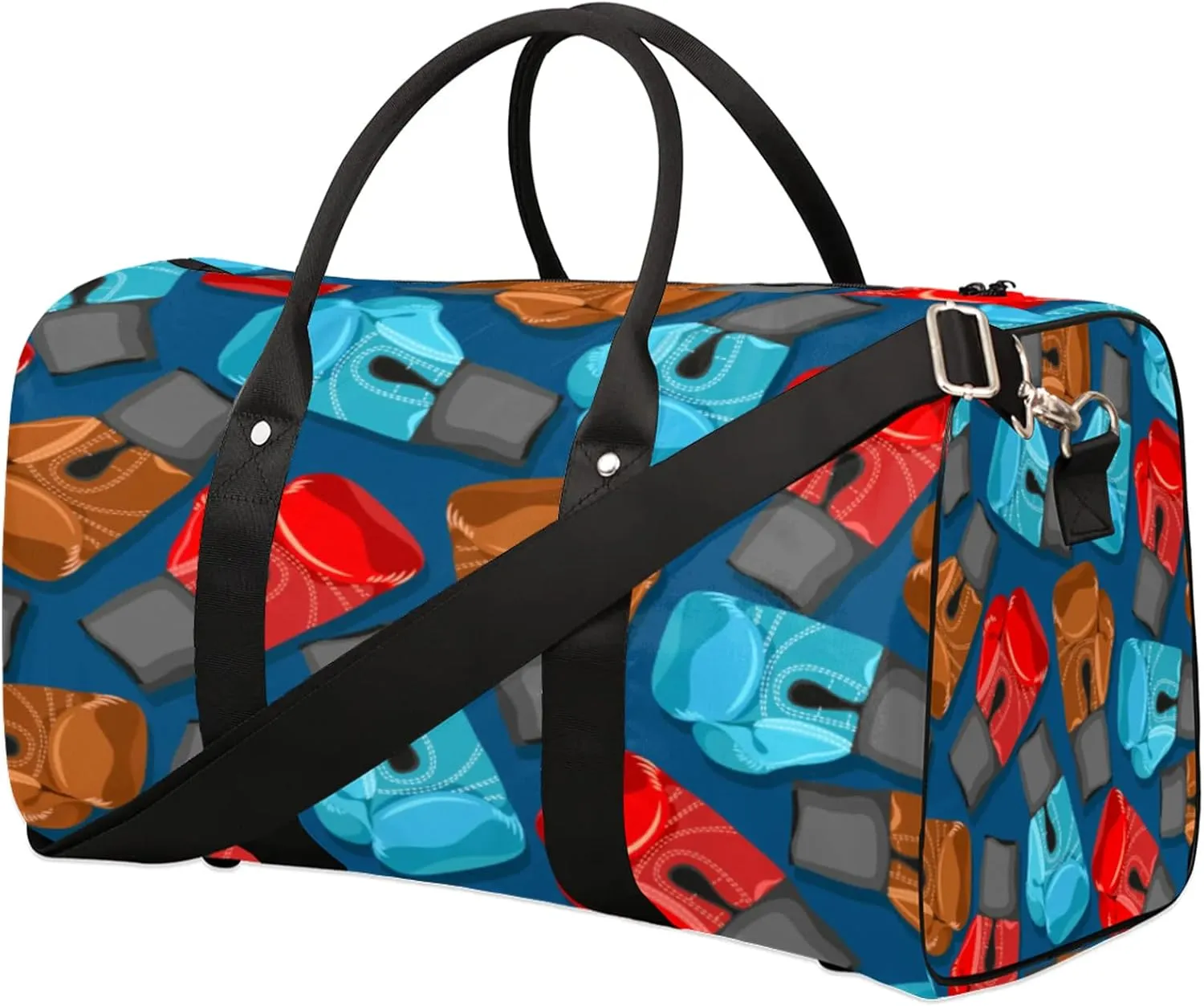 Travel Duffle Bag Sports Boxing Gloves Sports Gym Bags for Women Men Weekender Overnight Bags Waterproof Carry On Tote Bag Workout Bag for Dance Swimming Yoga Hospital