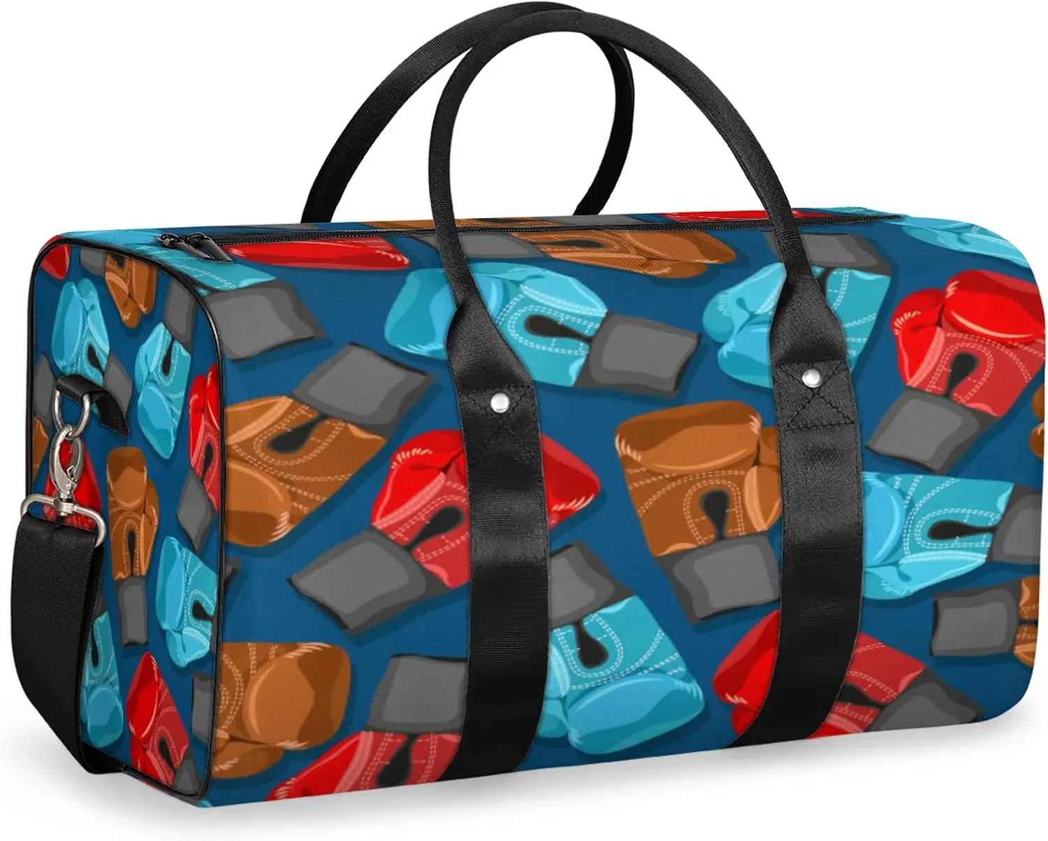 Travel Duffle Bag Sports Boxing Gloves Sports Gym Bags for Women Men Weekender Overnight Bags Waterproof Carry On Tote Bag Workout Bag for Dance Swimming Yoga Hospital