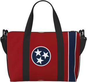 Travel Duffle Bag Weekender Bag Carry On Tote Bag Sport Gym Bag for Women Men Tennessee state flag Print