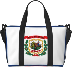 Travel Duffle Bag Weekender Bag Carry On Tote Bag Sport Gym Bag for Women Men West Virginia state flag Print