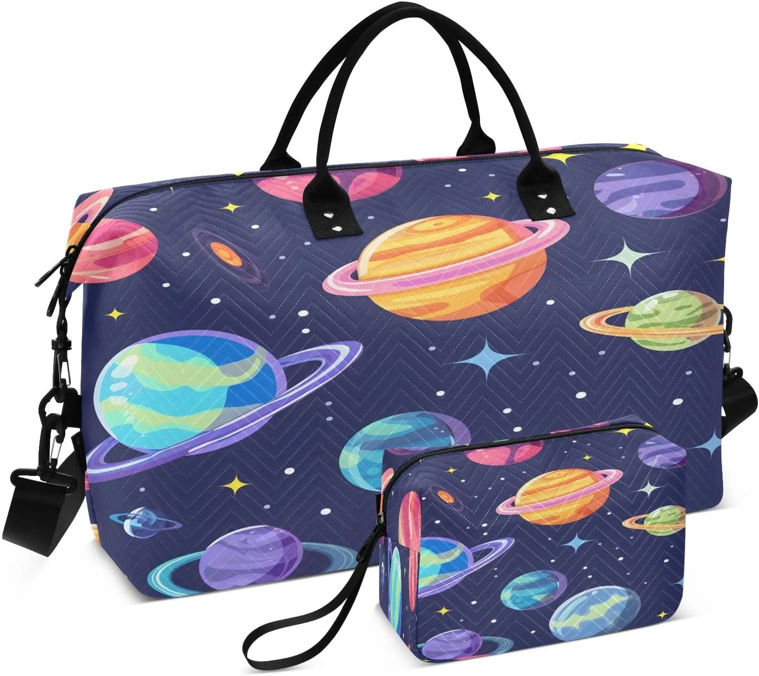 Travel Duffle Bag Weekender Bags Overnight Bag with Toiletry Bag Gym Duffel Bag Cosmic Planet for Travel Business Trips Sport