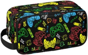 Travel Toiletry Bag for Boys, Video Games Waterproof Hanging Dopp Kit for Men, Shaving Bag with Large Capacity for Travel,Sports Shower