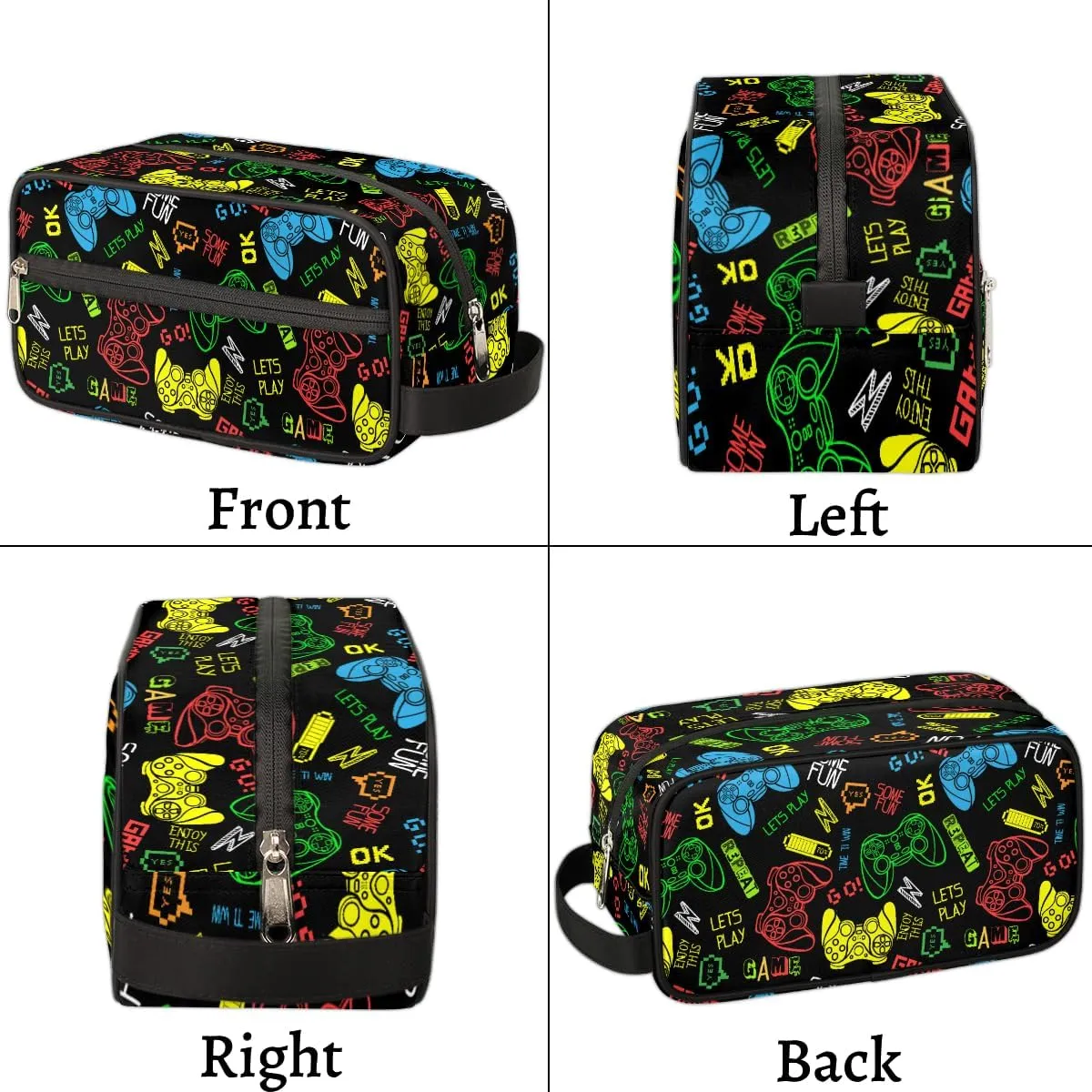 Travel Toiletry Bag for Boys, Video Games Waterproof Hanging Dopp Kit for Men, Shaving Bag with Large Capacity for Travel,Sports Shower