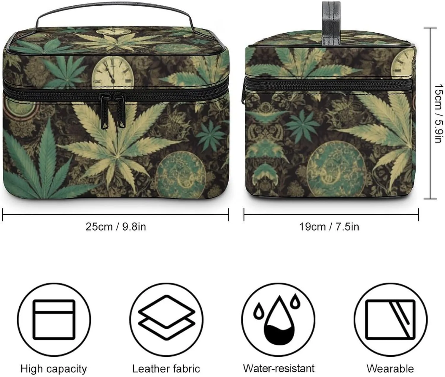 Travel Toiletry Bag for Women And Men,A Puff in Time Weed Marijuana Toiletry Organizer, Makeup Bag Travel Organizer for Shampoo,Toiletries
