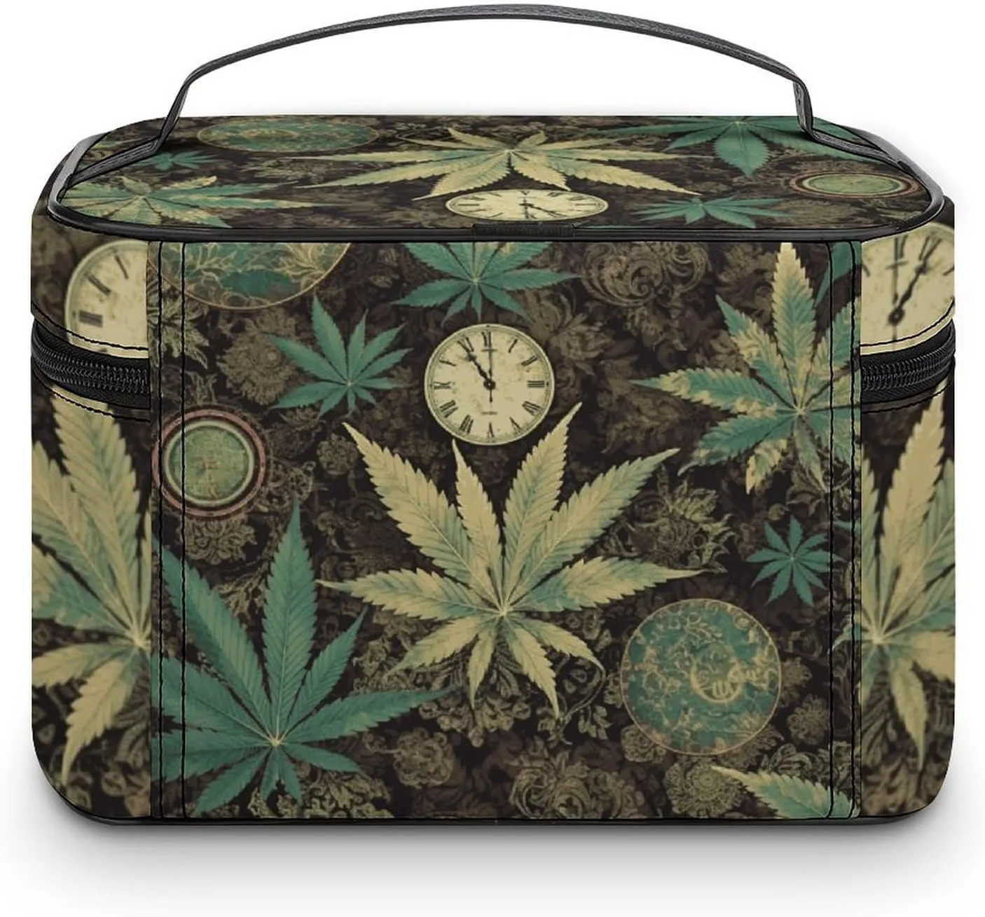 Travel Toiletry Bag for Women And Men,A Puff in Time Weed Marijuana Toiletry Organizer, Makeup Bag Travel Organizer for Shampoo,Toiletries