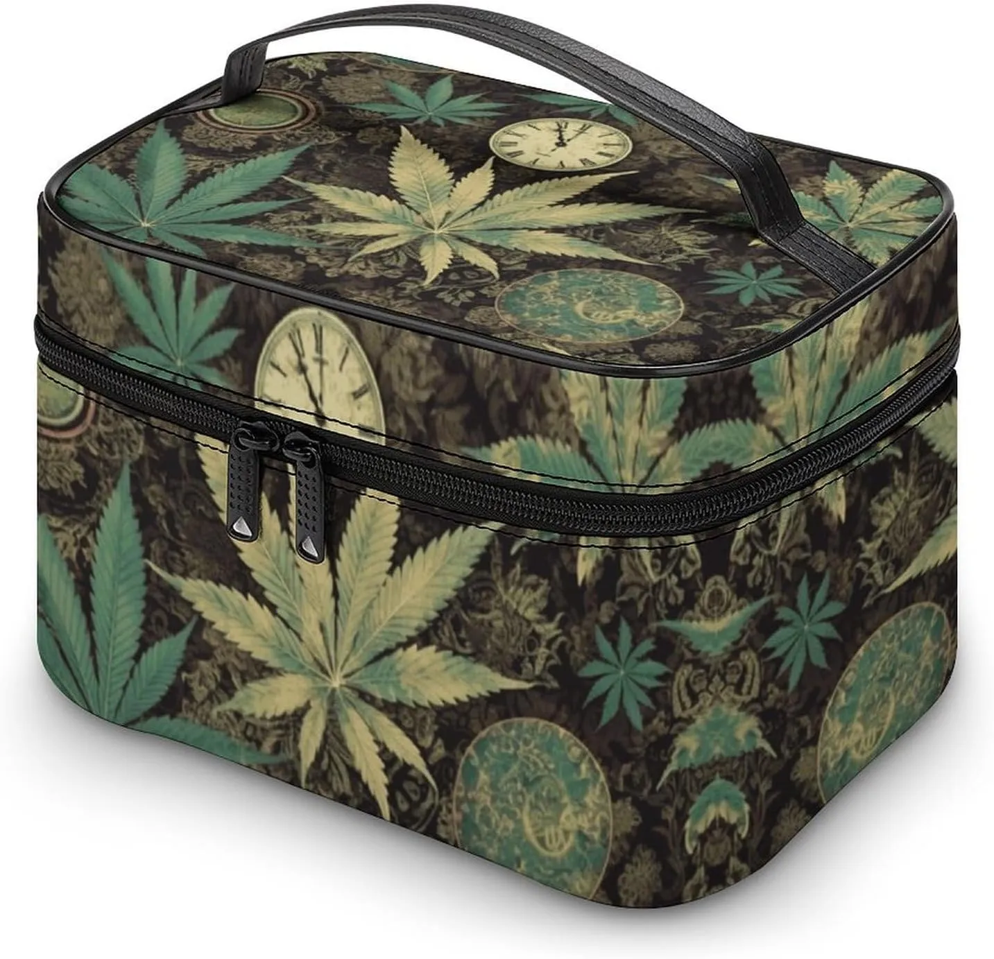 Travel Toiletry Bag for Women And Men,A Puff in Time Weed Marijuana Toiletry Organizer, Makeup Bag Travel Organizer for Shampoo,Toiletries