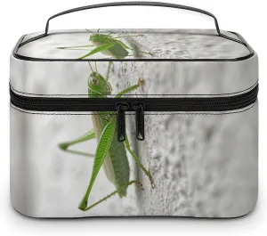 Travel Toiletry Bag for Women And Men,Green Grasshopper Image Toiletry Organizer, Makeup Bag Travel Organizer for Shampoo,Toiletries