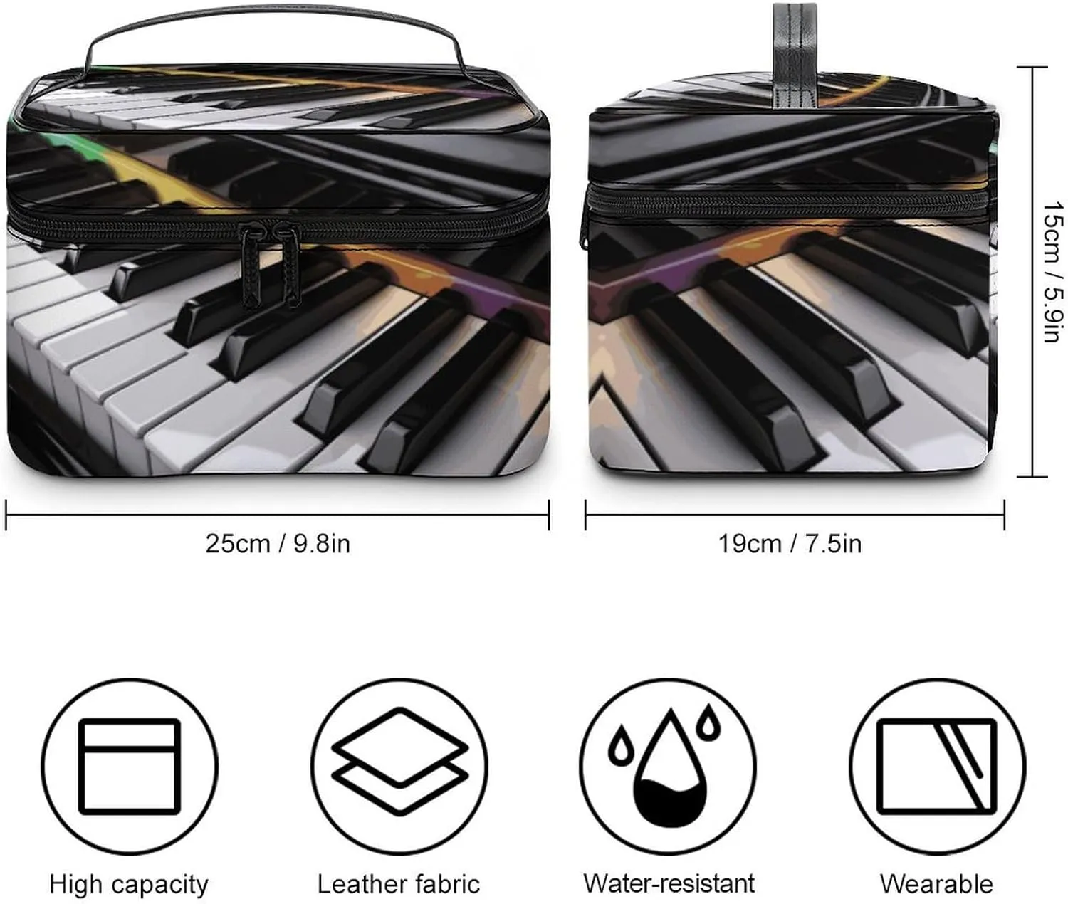 Travel Toiletry Bag for Women And Men,Piano Key Toiletry Organizer, Makeup Bag Travel Organizer for Shampoo,Toiletries