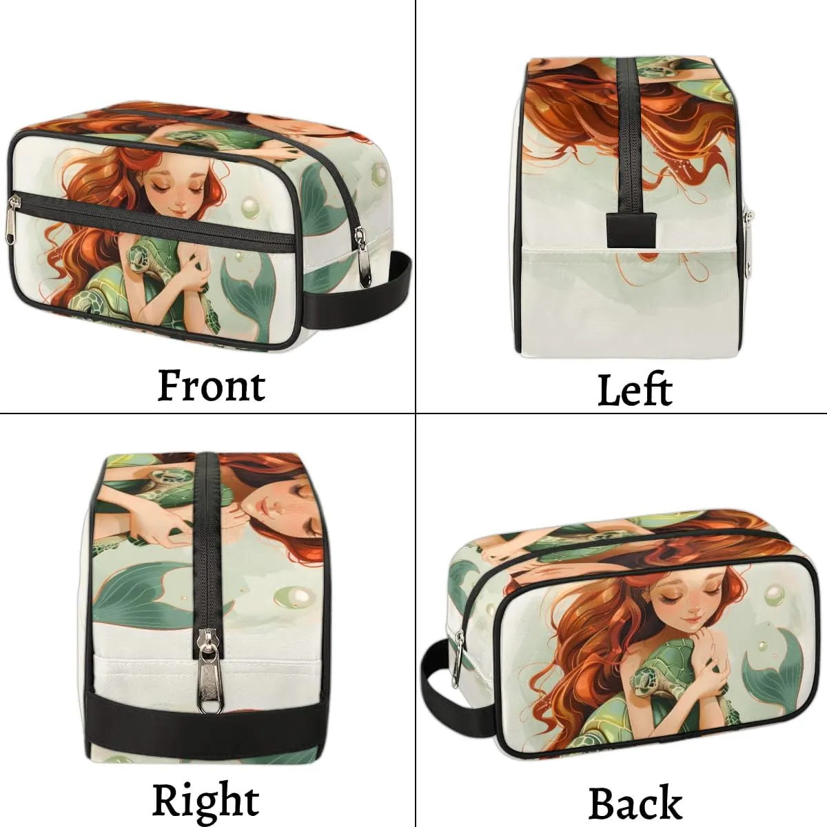 Travel Toiletry Bag for Women Men Mermaid Sea Turtle Hanging Cosmetic Bag Waterproof Makeup Bag for Shaving Makeup Toothbrush & Travel Essentials