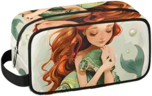 Travel Toiletry Bag for Women Men Mermaid Sea Turtle Hanging Cosmetic Bag Waterproof Makeup Bag for Shaving Makeup Toothbrush & Travel Essentials