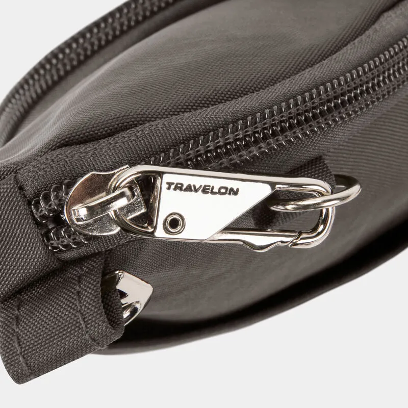 Travelon Anti-Theft Essentials Mini Asymmetric Crossbody w/5-Point Anti-Theft Protection - Smoke
