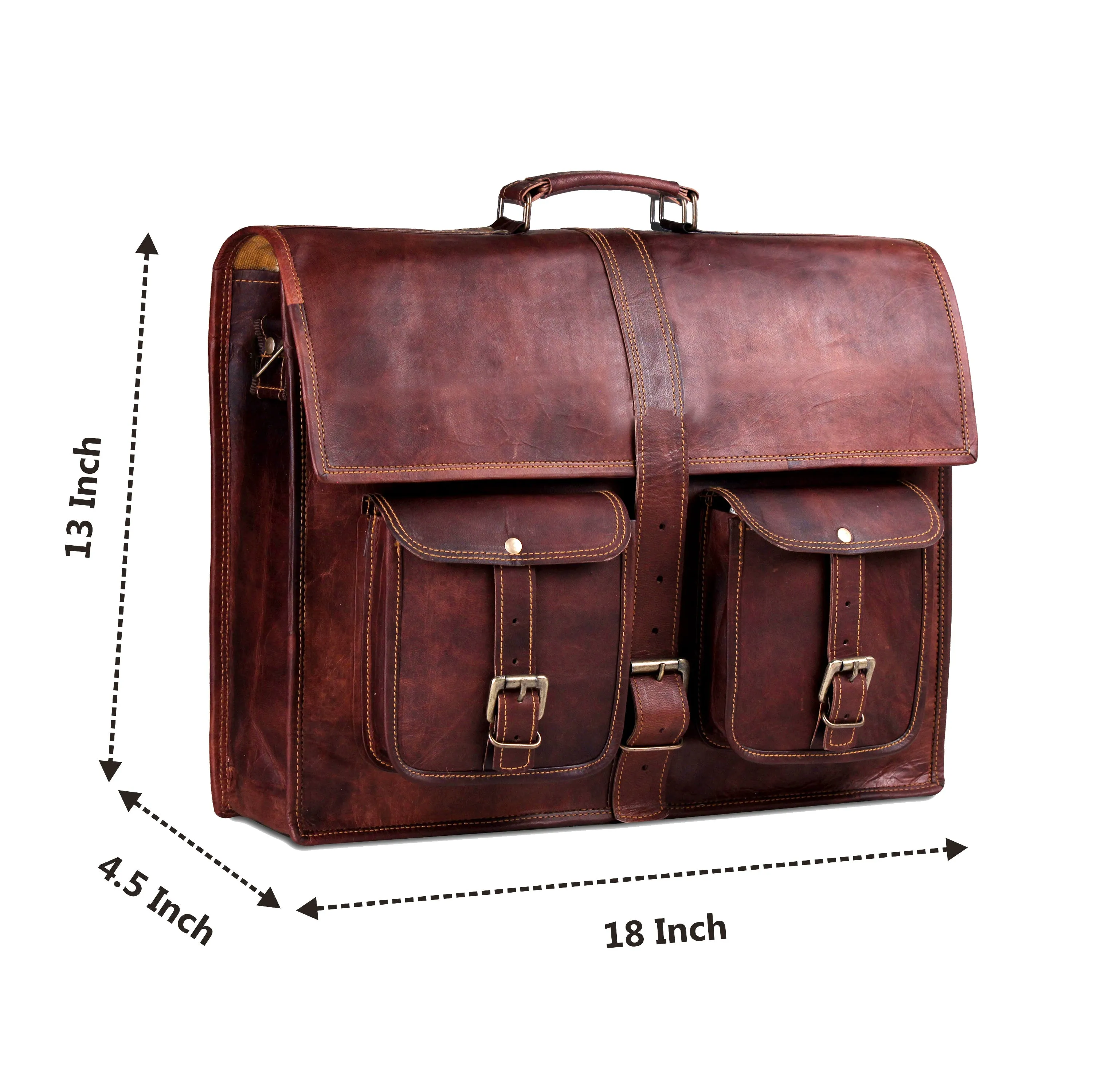 Tri Buckled Leather Messenger bag