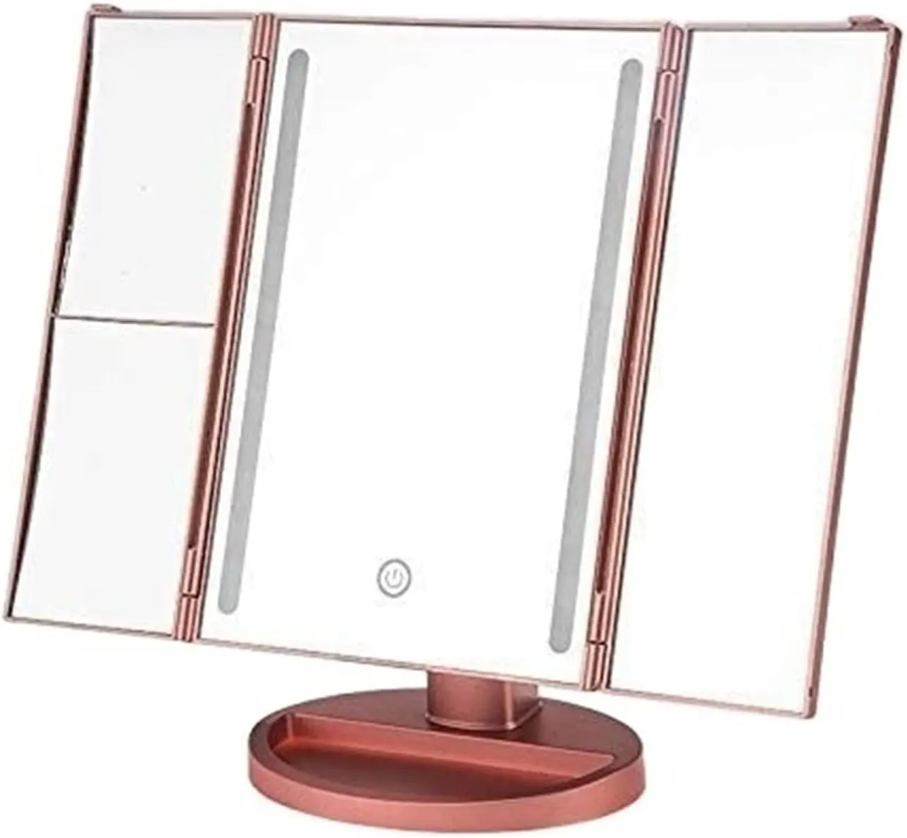 Tri-FOL Lighte Vanity Mirror, 16 LE Lights t-Button Screen Mirror ouble Power Supply Moe Tabletop Makeup Mirror
