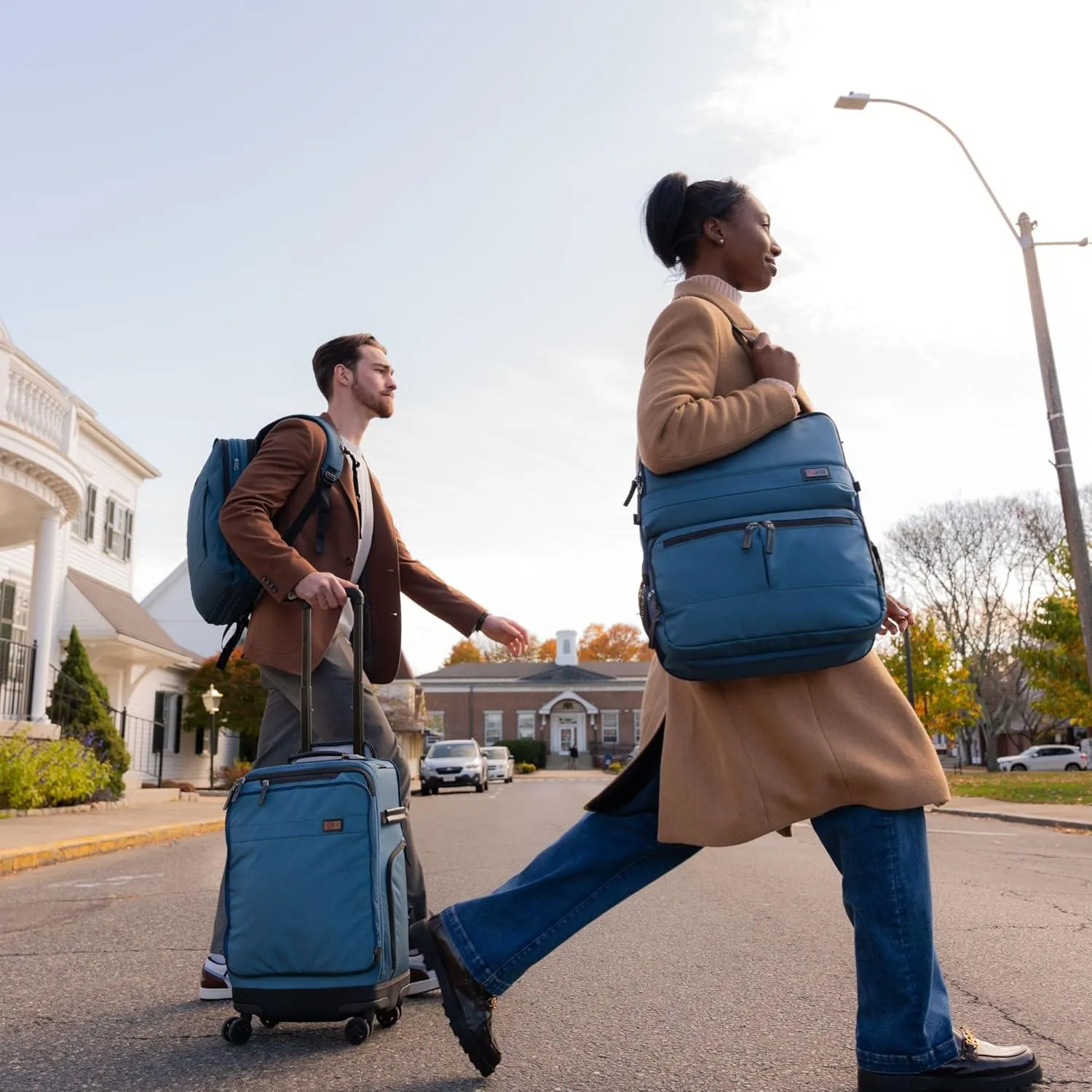 Trilogy Modular System I Modular 4-wheel spinner carry-on, with two zip-off bags! All 3 are Expandable! You get 3 bags in 1! Mix and match; take apart to fit crowded airplane spaces (Blue)