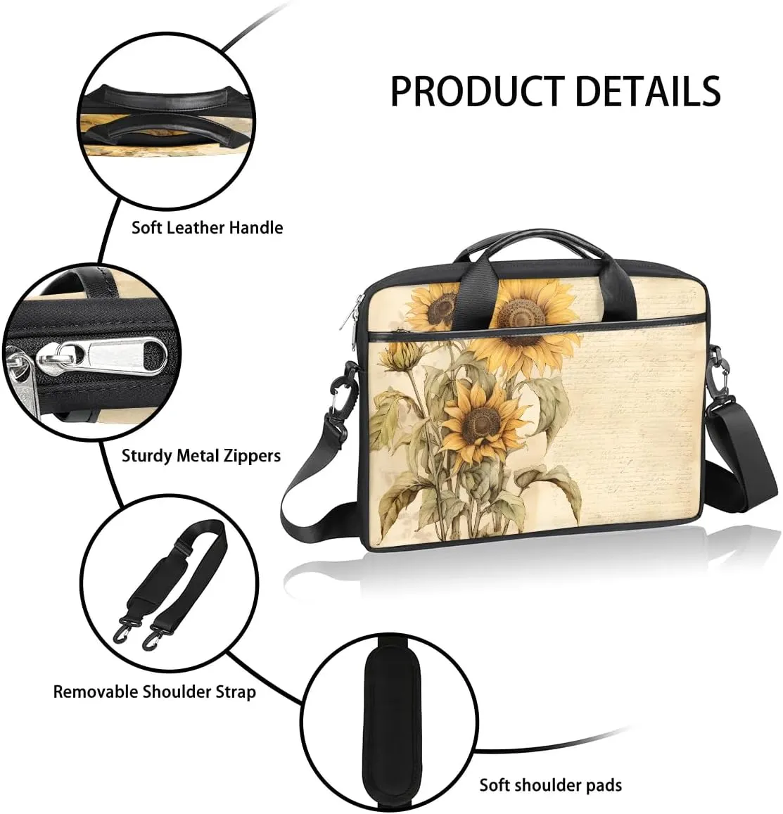 Tropical Beach 15 Inch Laptop Bag Women Men Laptop Carrying Case