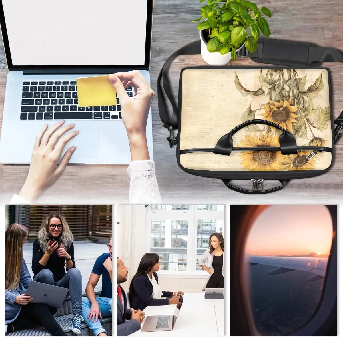 Tropical Beach 15 Inch Laptop Bag Women Men Laptop Carrying Case