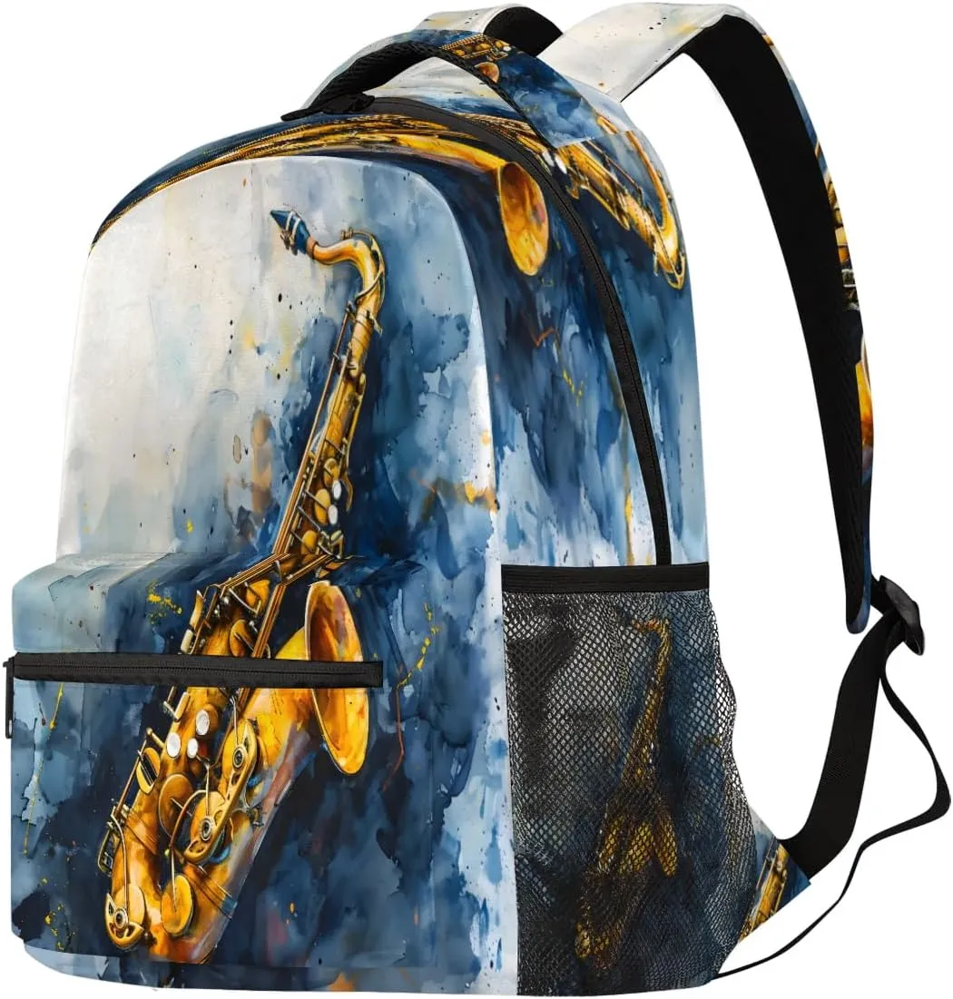TropicalLife Musical Saxophone 18 Inch Travel Laptop Backpack for Women Men Large Business Travel Rucksack Waterproof Casual Daypack