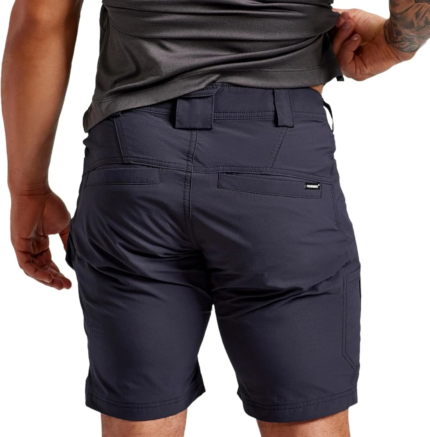 TRUEWERK Men’s Work Shorts - T1 Werkshorts, Moisture Wicking, Multi-Pocket, Tactical Cargo Shorts with 4-Way Stretch