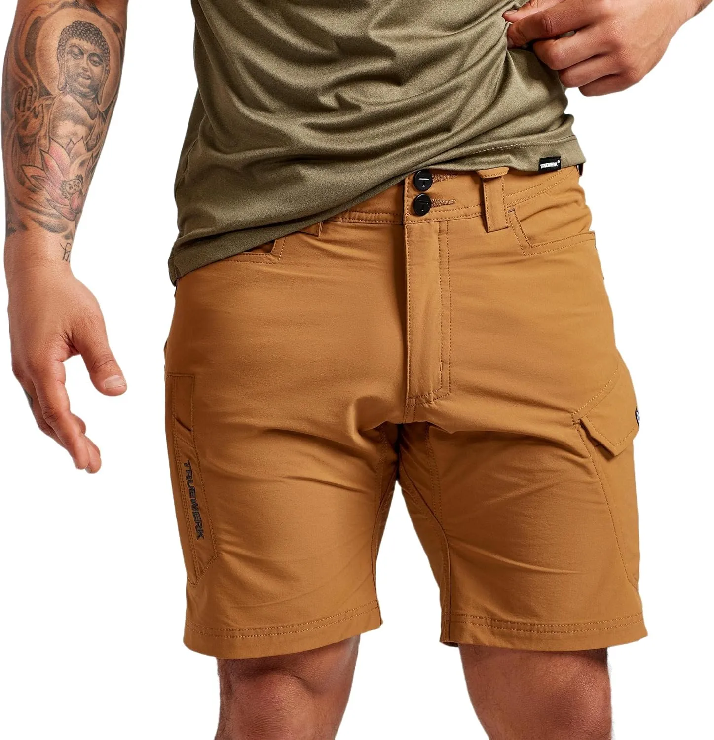 TRUEWERK Men’s Work Shorts - T1 Werkshorts, Moisture Wicking, Multi-Pocket, Tactical Cargo Shorts with 4-Way Stretch