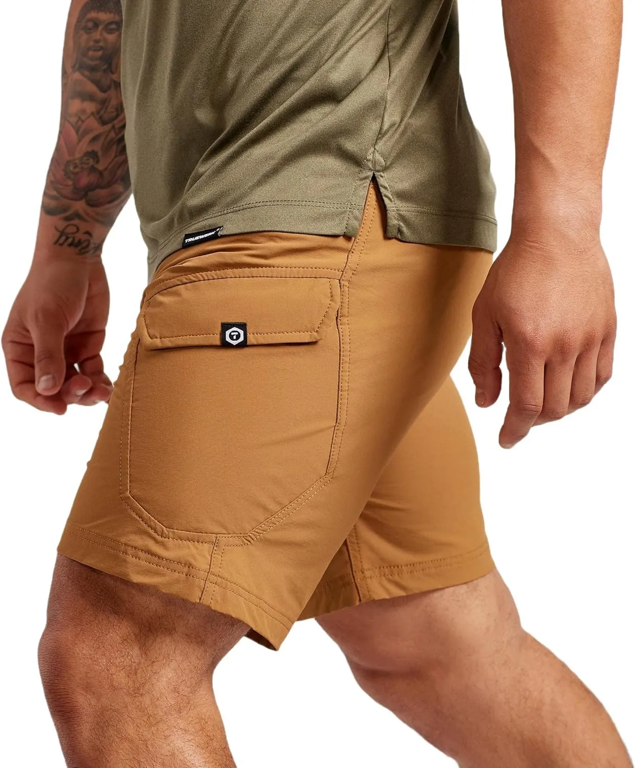 TRUEWERK Men’s Work Shorts - T1 Werkshorts, Moisture Wicking, Multi-Pocket, Tactical Cargo Shorts with 4-Way Stretch