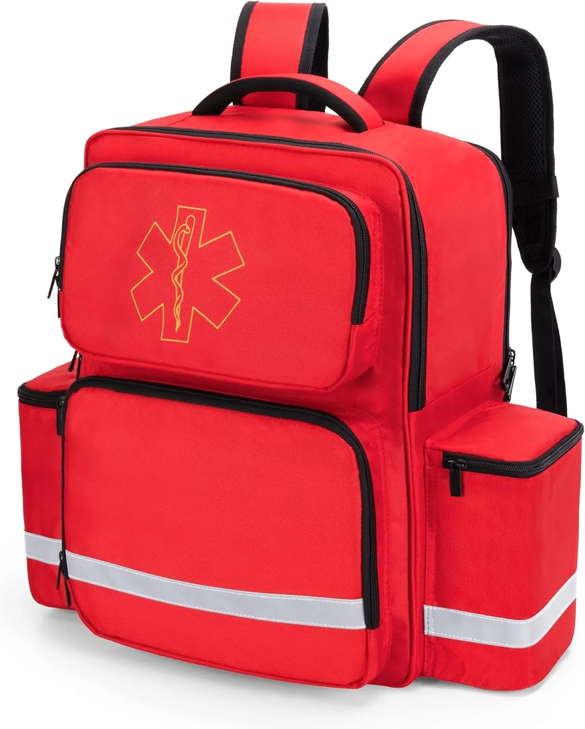Trunab Emergency Medical Backpack 50L Responder Trauma Bag for EMT, Home Care, Red