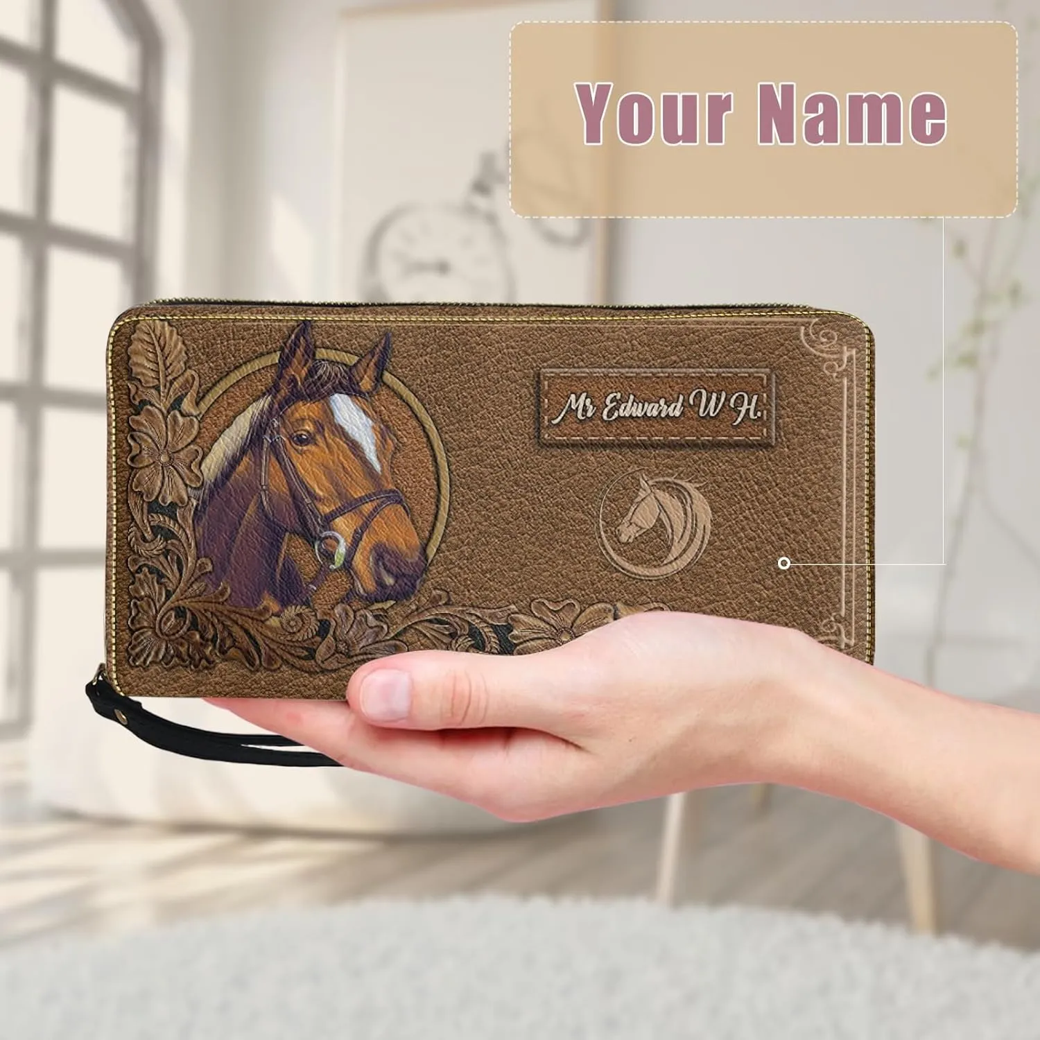 Tuoxiukan Personalized Handbags and Wallet Set for Women Clutch Purse Custom Name Tote Bag Customized Gifts for Mom