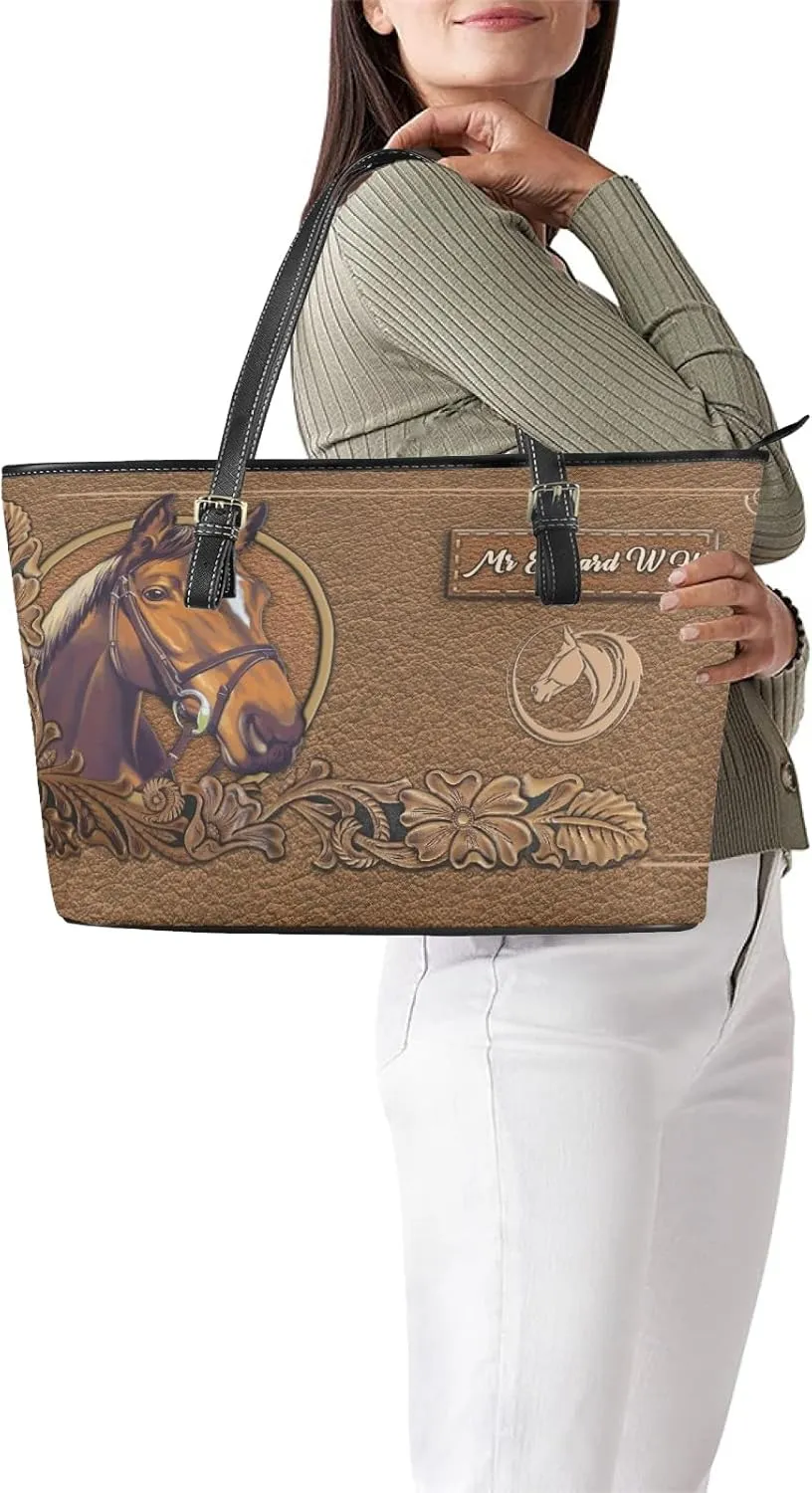 Tuoxiukan Personalized Handbags and Wallet Set for Women Clutch Purse Custom Name Tote Bag Customized Gifts for Mom