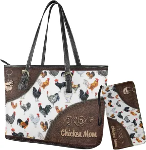 Tuoxiukan Personalized Handbags and Wallet Set for Women Clutch Purse Custom Name Tote Bag Customized Gifts for Mom