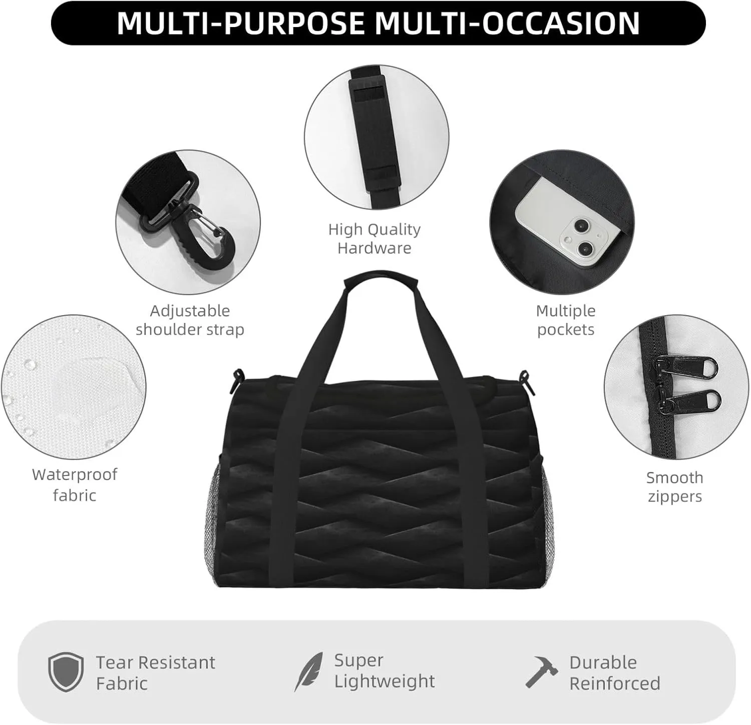 Tyre Weaving Travel Duffel Bag Large Foldable Waterproof Overnight Bag For Beach Swim Bags Pool Sports Gym