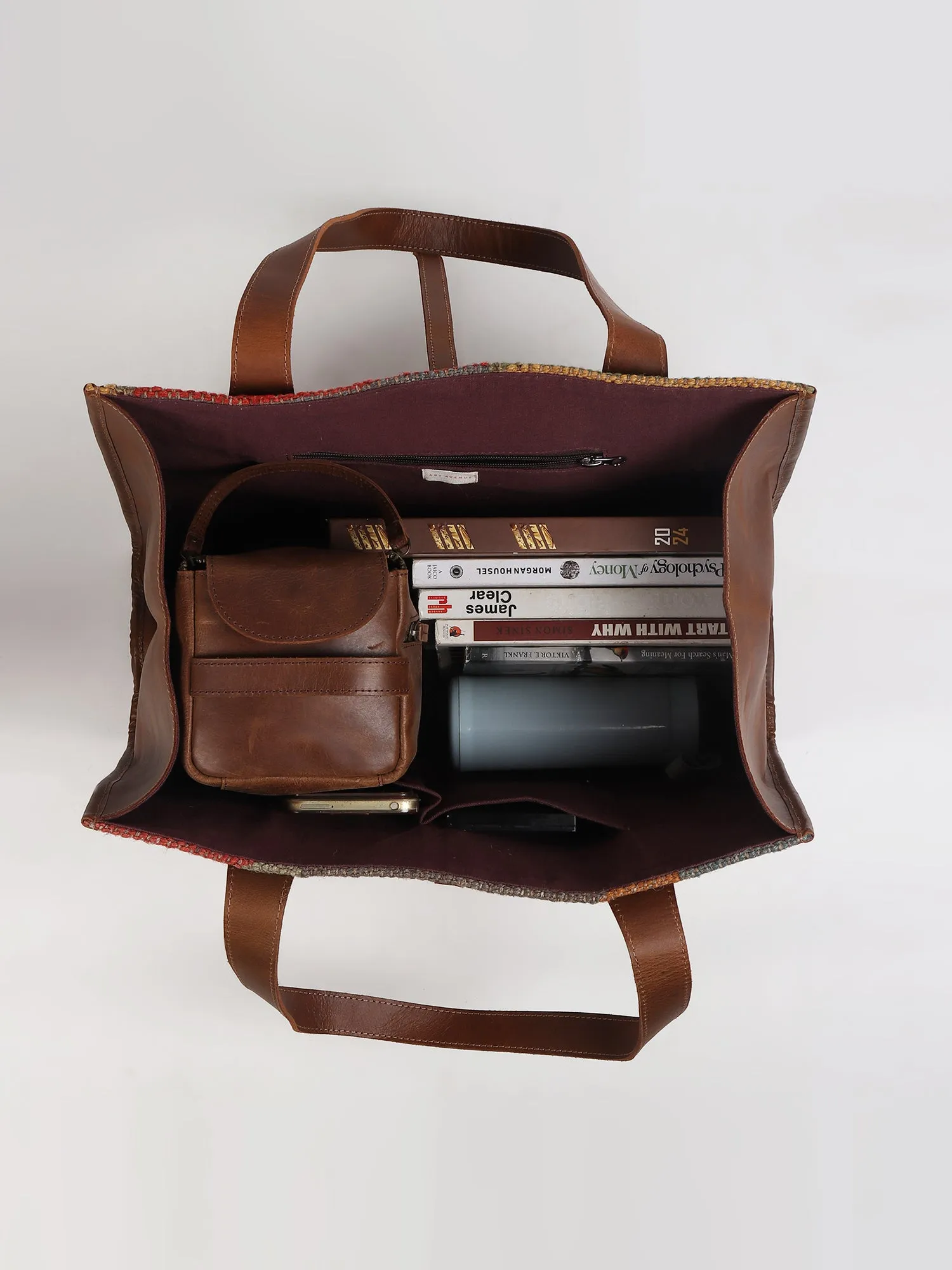 UMBRA - KILIM & LEATHER HAND BAG